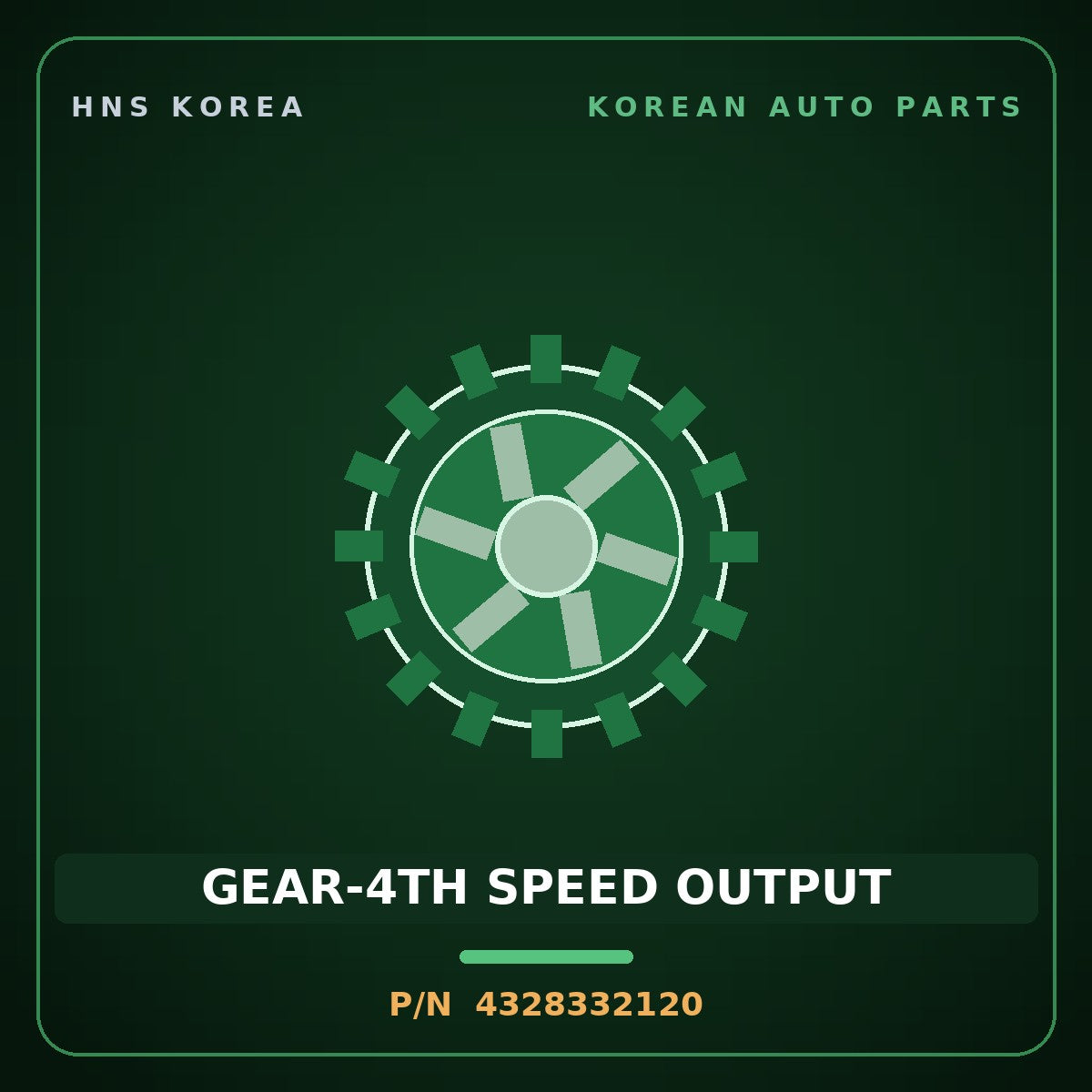Genuine Mobis GEAR-4TH SPEED OUTPUT 4328332120 for Accent 2006 HNS Parts Korea
