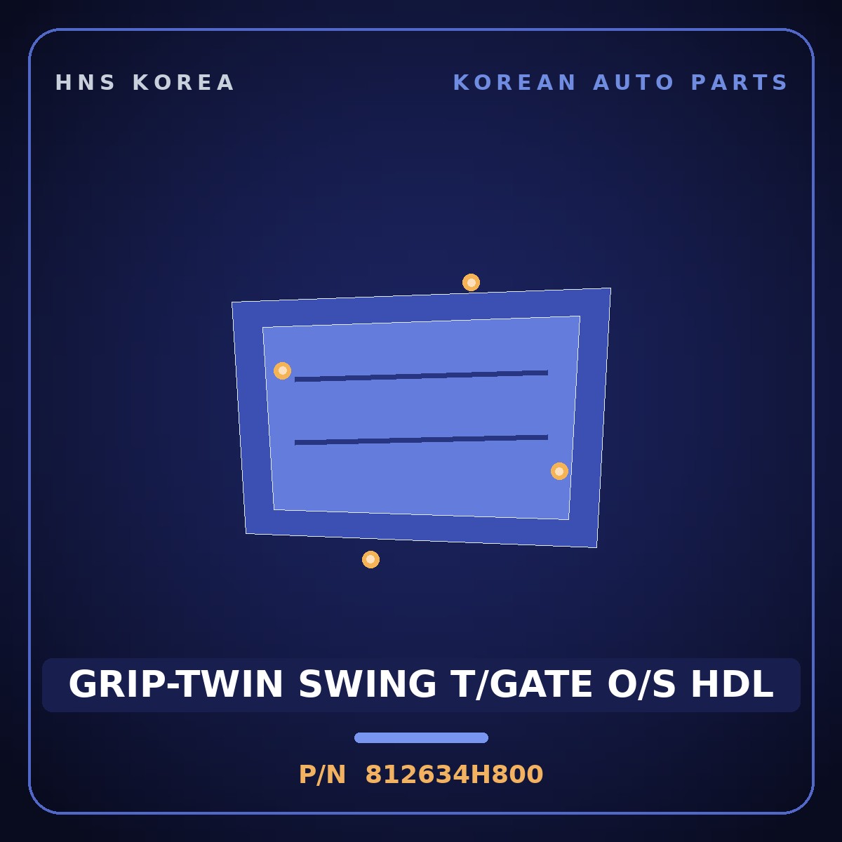 Genuine Mobis GRIP-TWIN SWING T/GATE O/S HDL 812634H800 for Grand Starex 2018 HNS Parts Korea