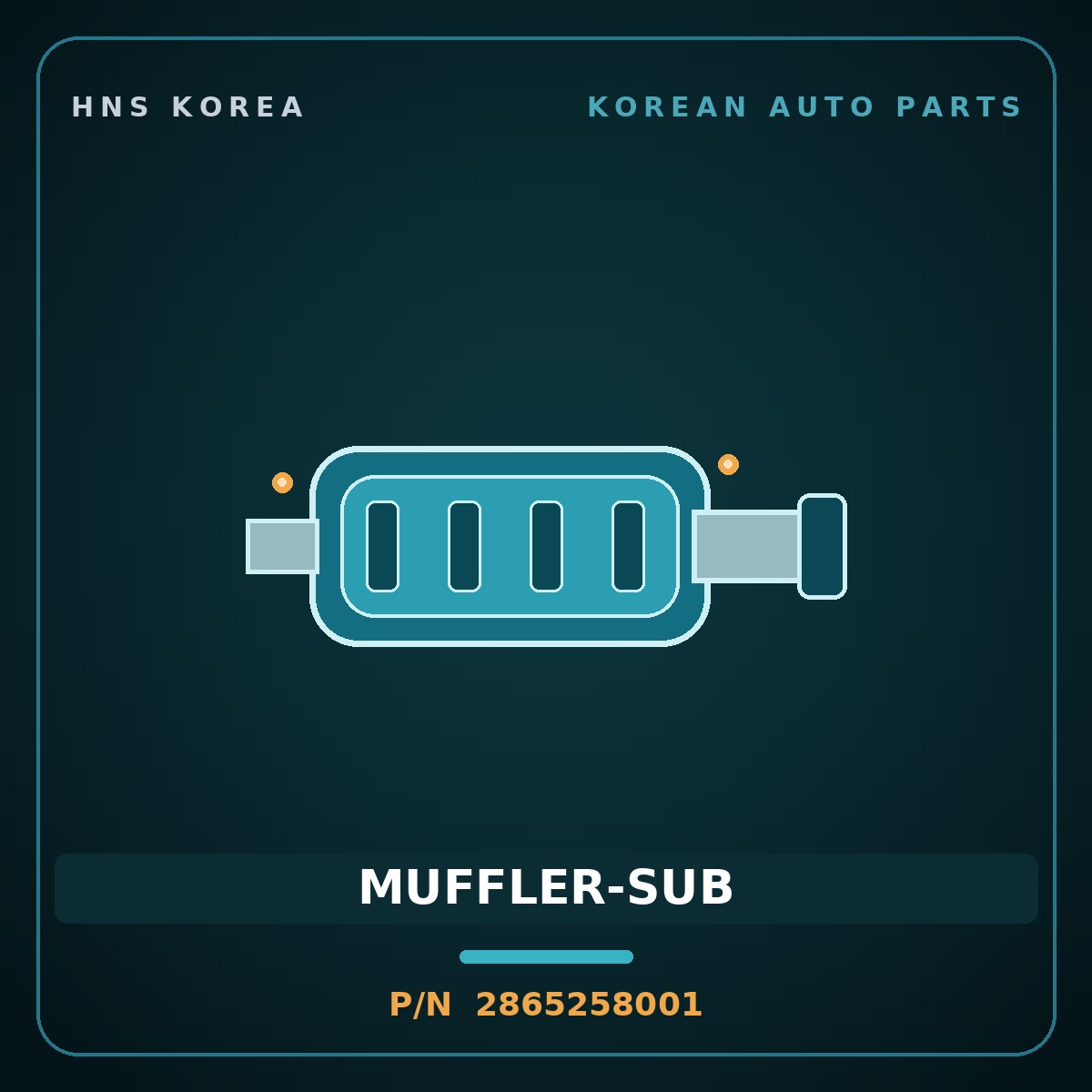 Genuine Mobis MUFFLER-SUB 2865258001 for County 2008 HNS Parts Korea