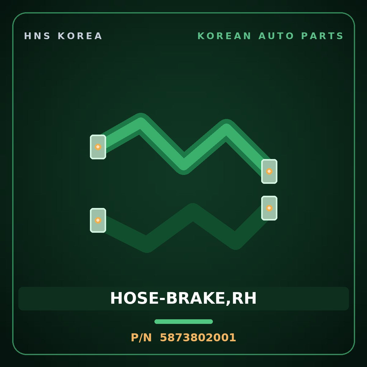 Genuine Mobis HOSE-BRAKE,RH 5873802001 for Atos 1998 HNS Parts Korea