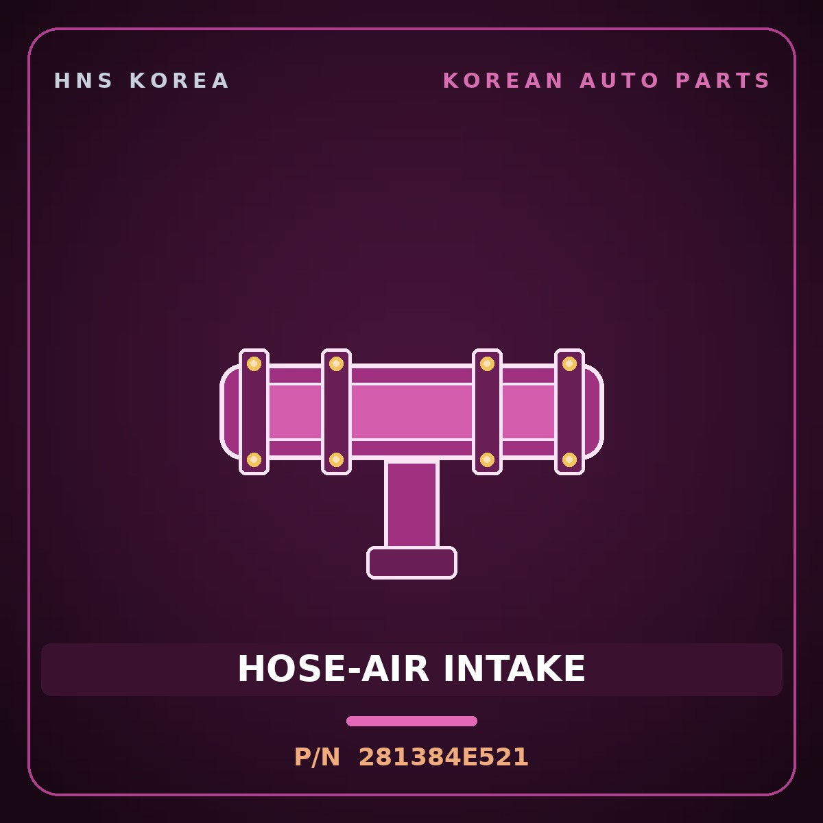 Genuine Mobis HOSE-AIR INTAKE 281384E521 for Bongo 2020 HNS Parts Korea