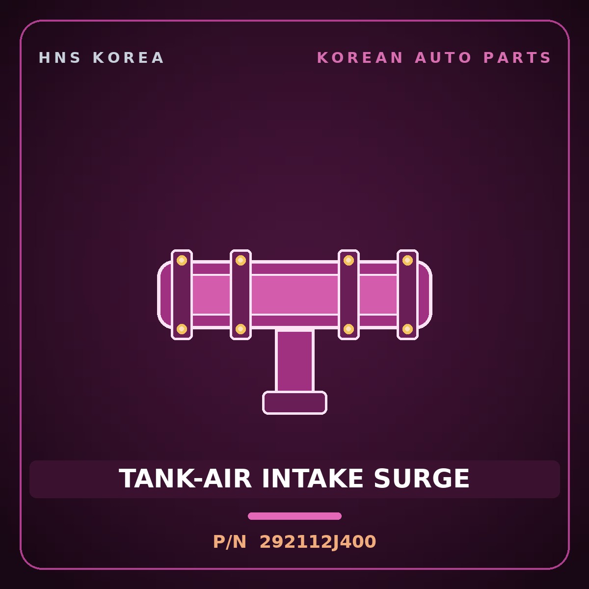 Genuine Mobis TANK-AIR INTAKE SURGE 292112J400 for K5 2019 HNS Parts Korea