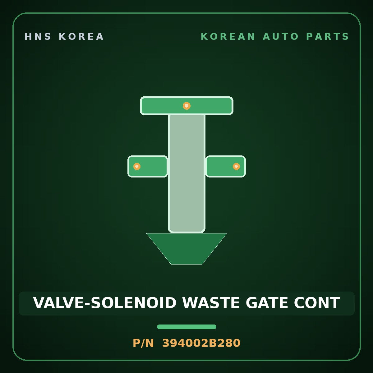 Genuine Mobis VALVE-SOLENOID WASTE GATE CONT 394002B280 for Kona 2018 HNS Parts Korea