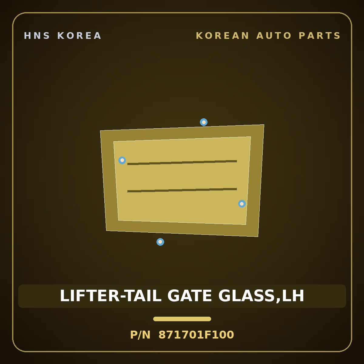 Genuine Mobis LIFTER-TAIL GATE GLASS,LH 871701F100 for Sportage 2006 HNS Parts Korea