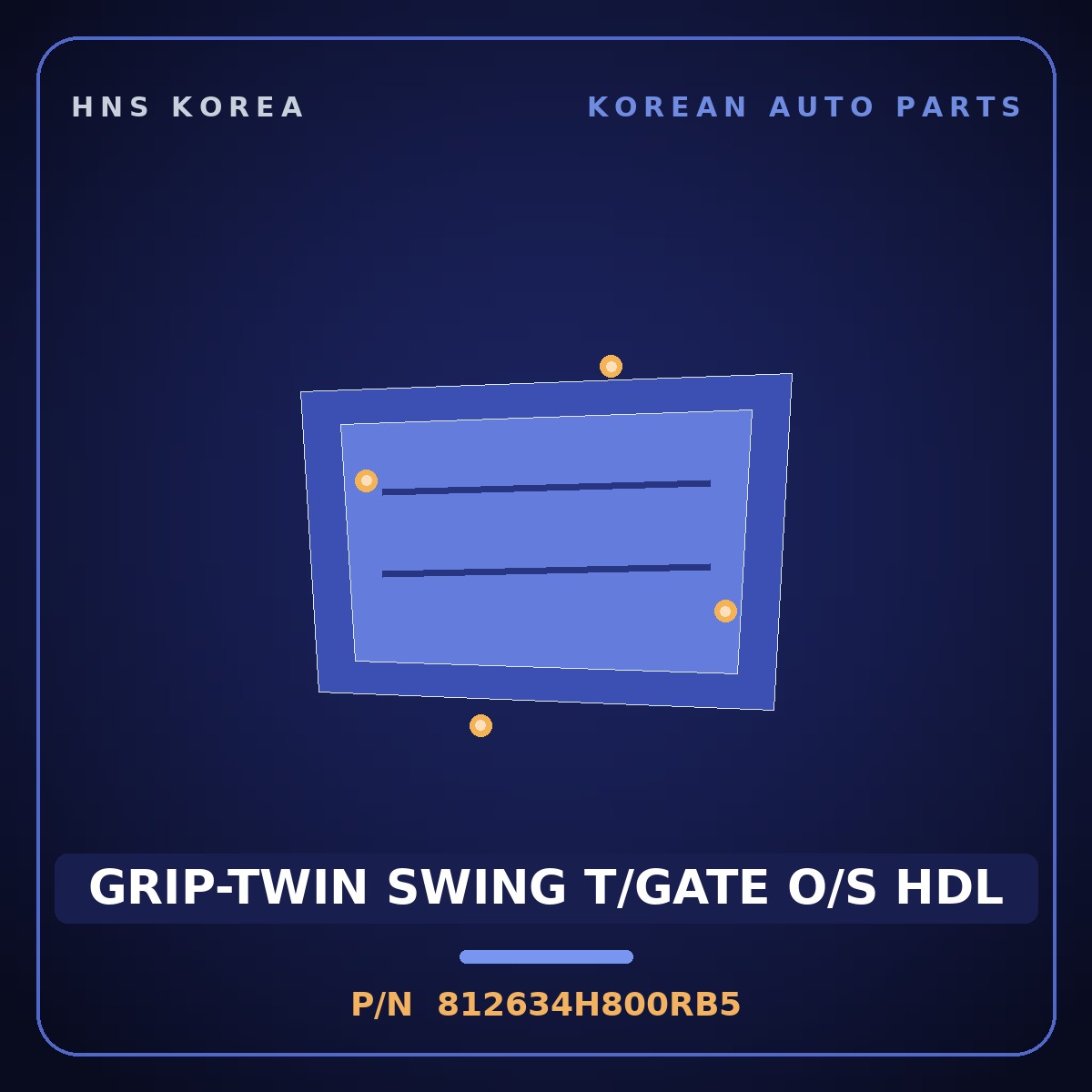 Genuine Mobis GRIP-TWIN SWING T/GATE O/S HDL 812634H800RB5 for Grand Starex 2018 HNS Parts Korea
