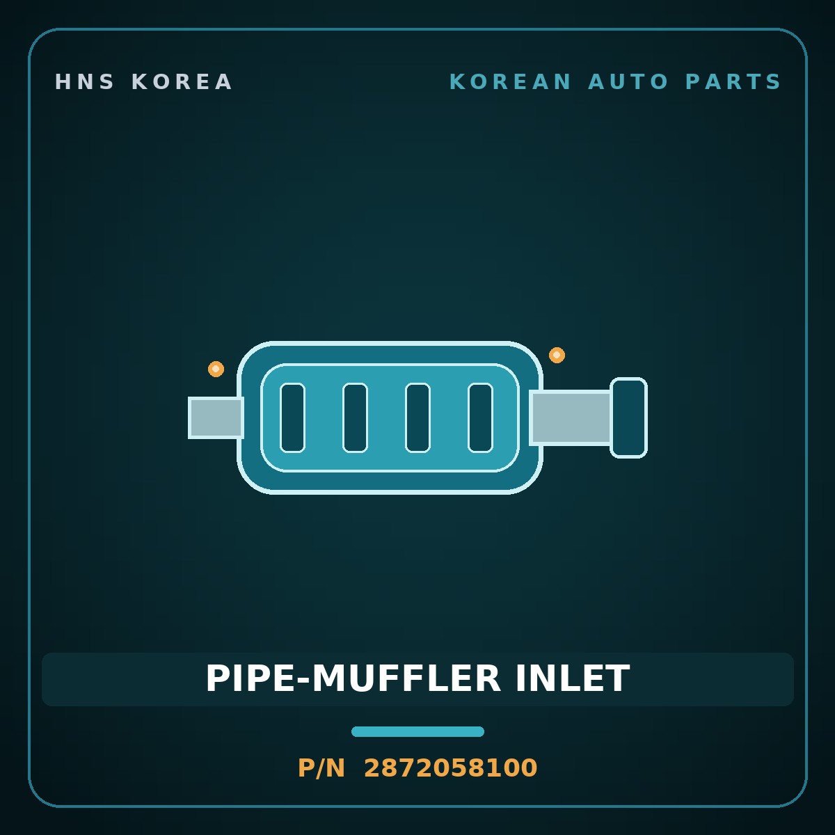 Genuine Mobis PIPE-MUFFLER INLET 2872058100 for County 2008 HNS Parts Korea