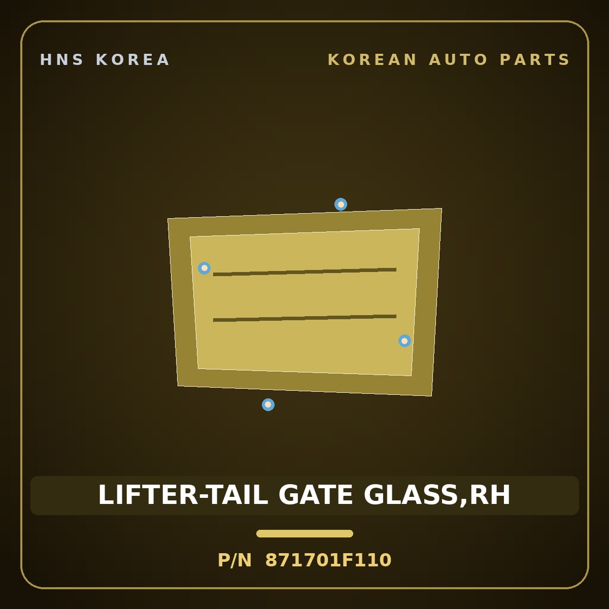 Genuine Mobis LIFTER-TAIL GATE GLASS,RH 871701F110 for Sportage 2006 HNS Parts Korea