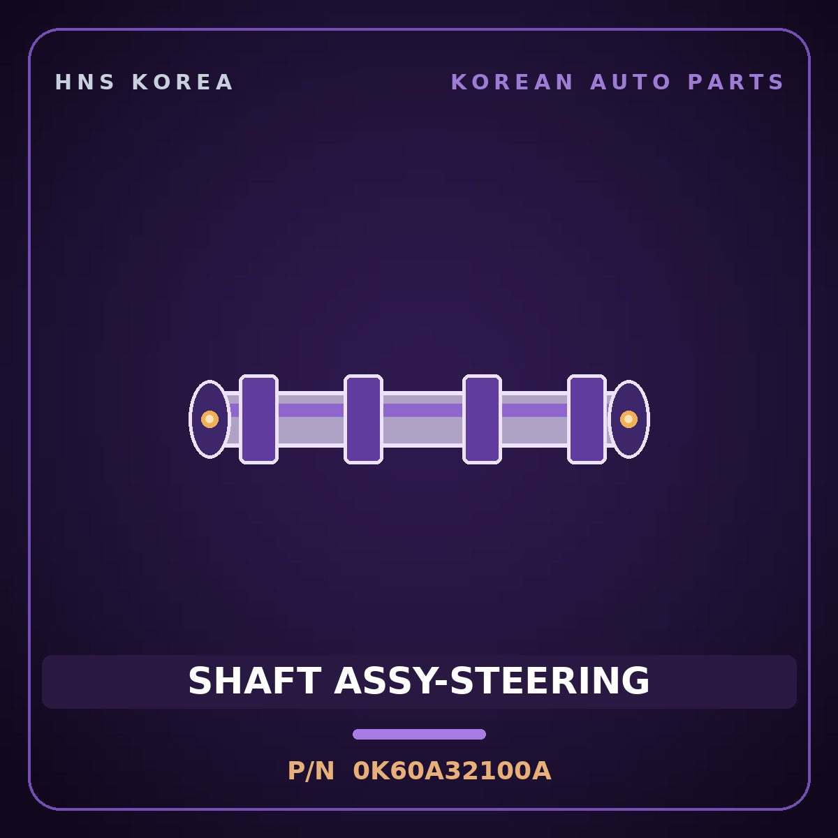 Genuine Mobis SHAFT ASSY-STEERING 0K60A32100A for Bongo 1997 HNS Parts Korea