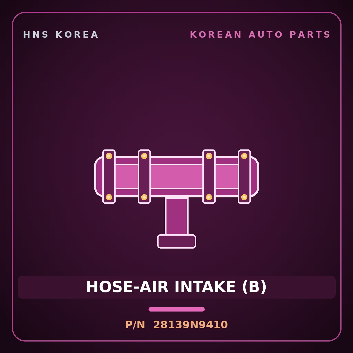 Genuine Mobis HOSE-AIR INTAKE (B) 28139N9410 for Sonata 2021 HNS Parts Korea