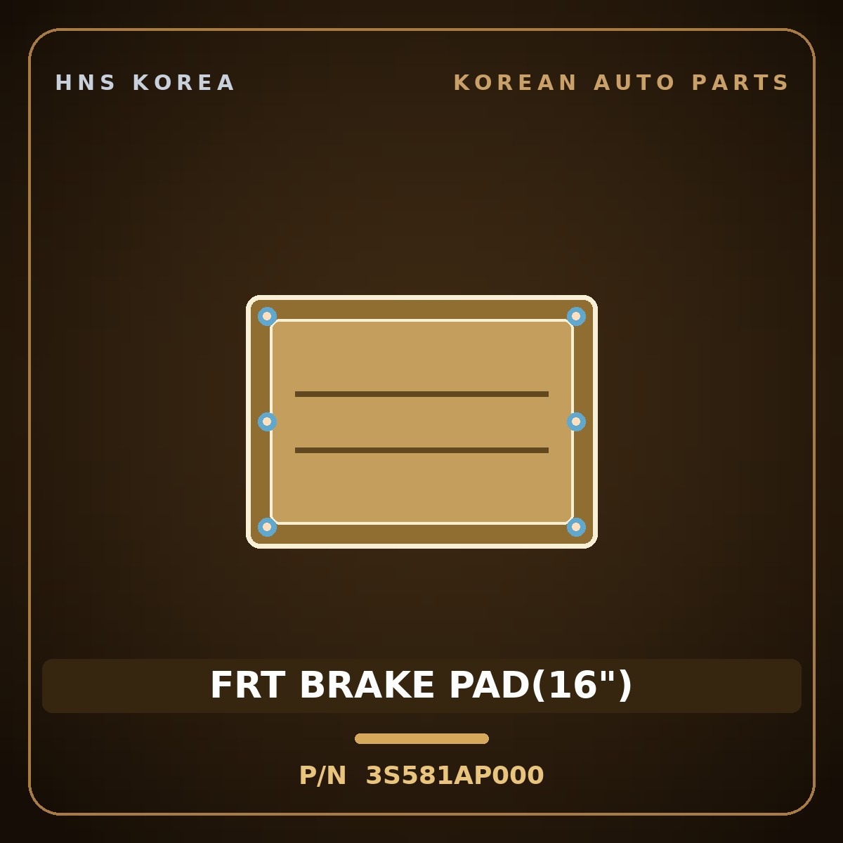 Genuine Mobis FRT BRAKE PAD(16") 3S581AP000 for Sonata 2010 HNS Parts Korea