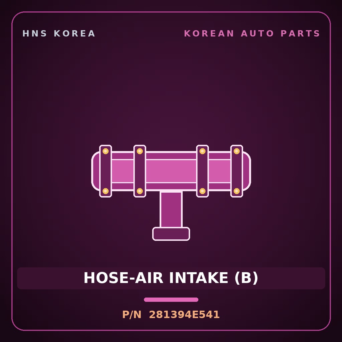 Genuine Mobis HOSE-AIR INTAKE (B) 281394E541 for Bongo 2020 HNS Parts Korea
