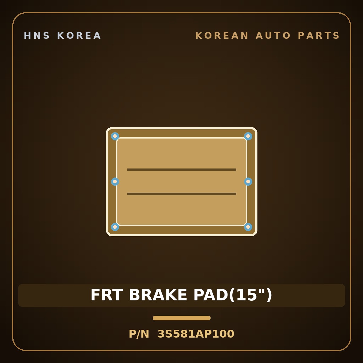 Genuine Mobis FRT BRAKE PAD(15") 3S581AP100 for Sonata 2010 HNS Parts Korea
