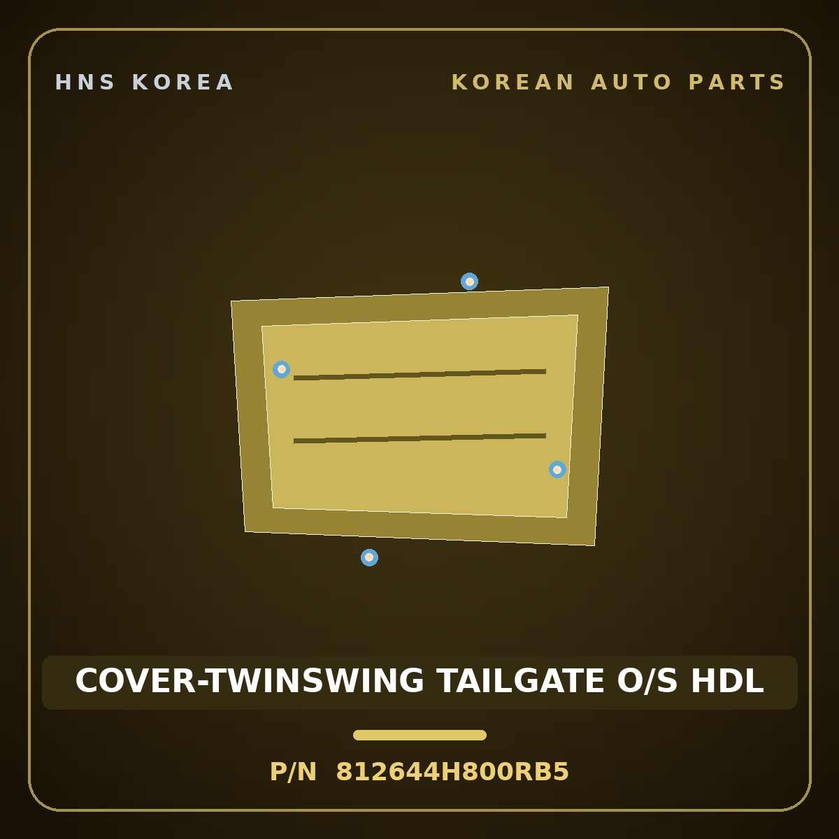 Genuine Mobis COVER-TWINSWING TAILGATE O/S HDL 812644H800RB5 for Grand Starex 2018 HNS Parts Korea