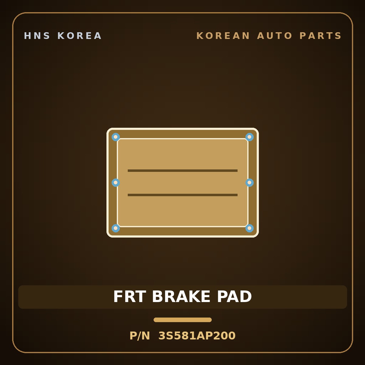 Genuine Mobis FRT BRAKE PAD 3S581AP200 for Sonata 2010 HNS Parts Korea