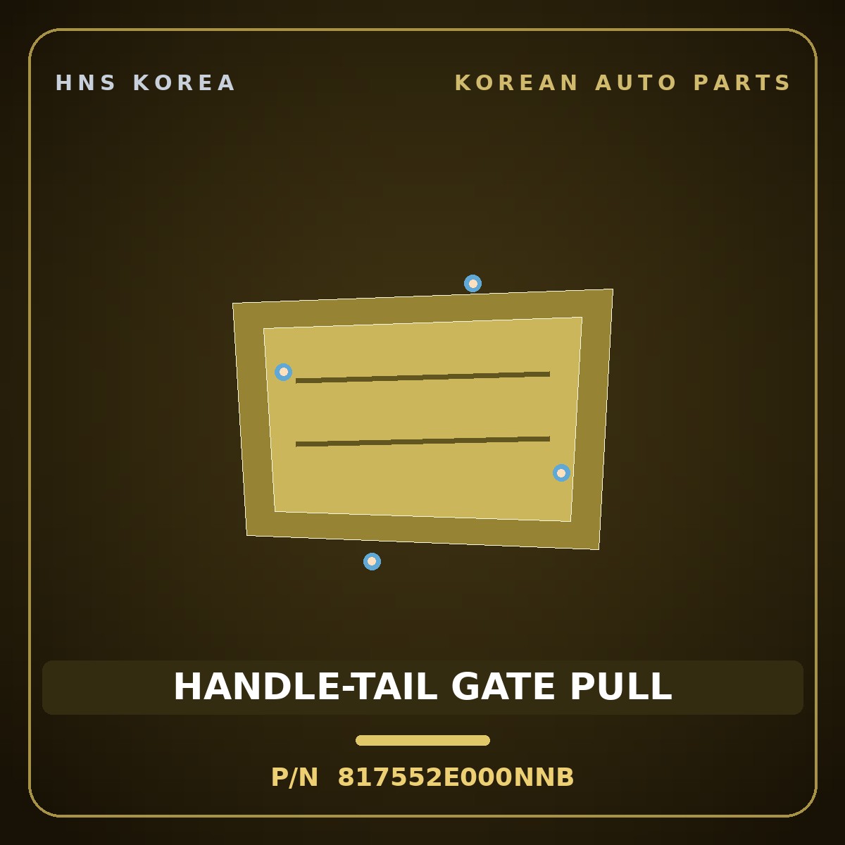 Genuine Mobis HANDLE-TAIL GATE PULL 817552E000NNB for Grand Starex 2018 HNS Parts Korea