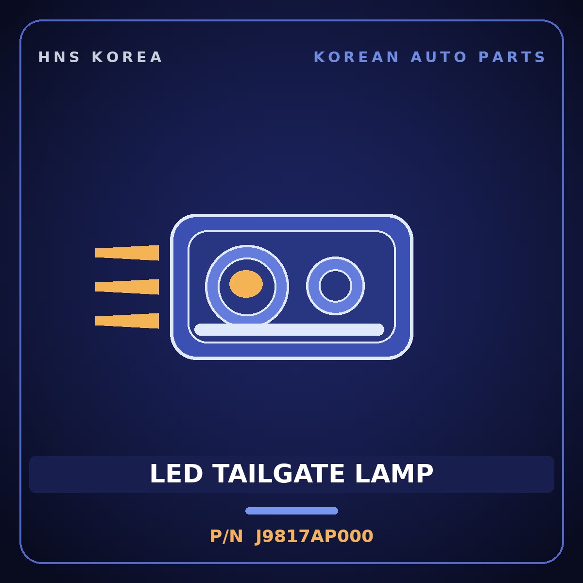 Genuine Mobis LED TAILGATE LAMP J9817AP000 for Kona 2018 HNS Parts Korea