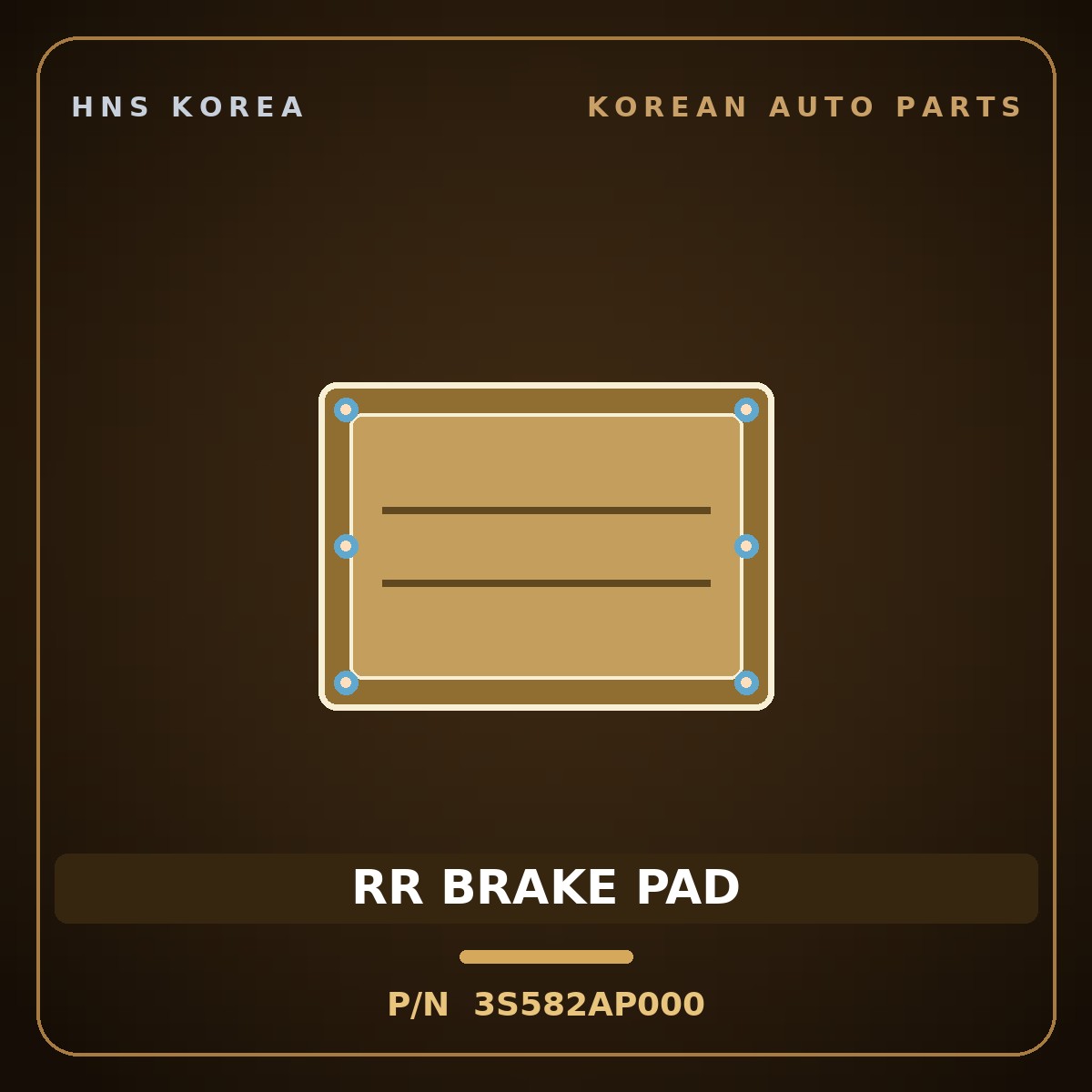 Genuine Mobis RR BRAKE PAD 3S582AP000 for Sonata 2010 HNS Parts Korea
