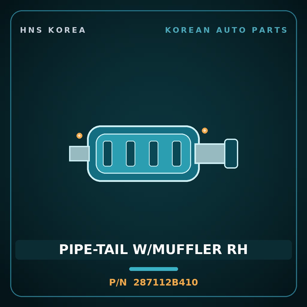 Genuine Mobis PIPE-TAIL W/MUFFLER RH 287112B410 for Santa Fe 2010 HNS Parts Korea