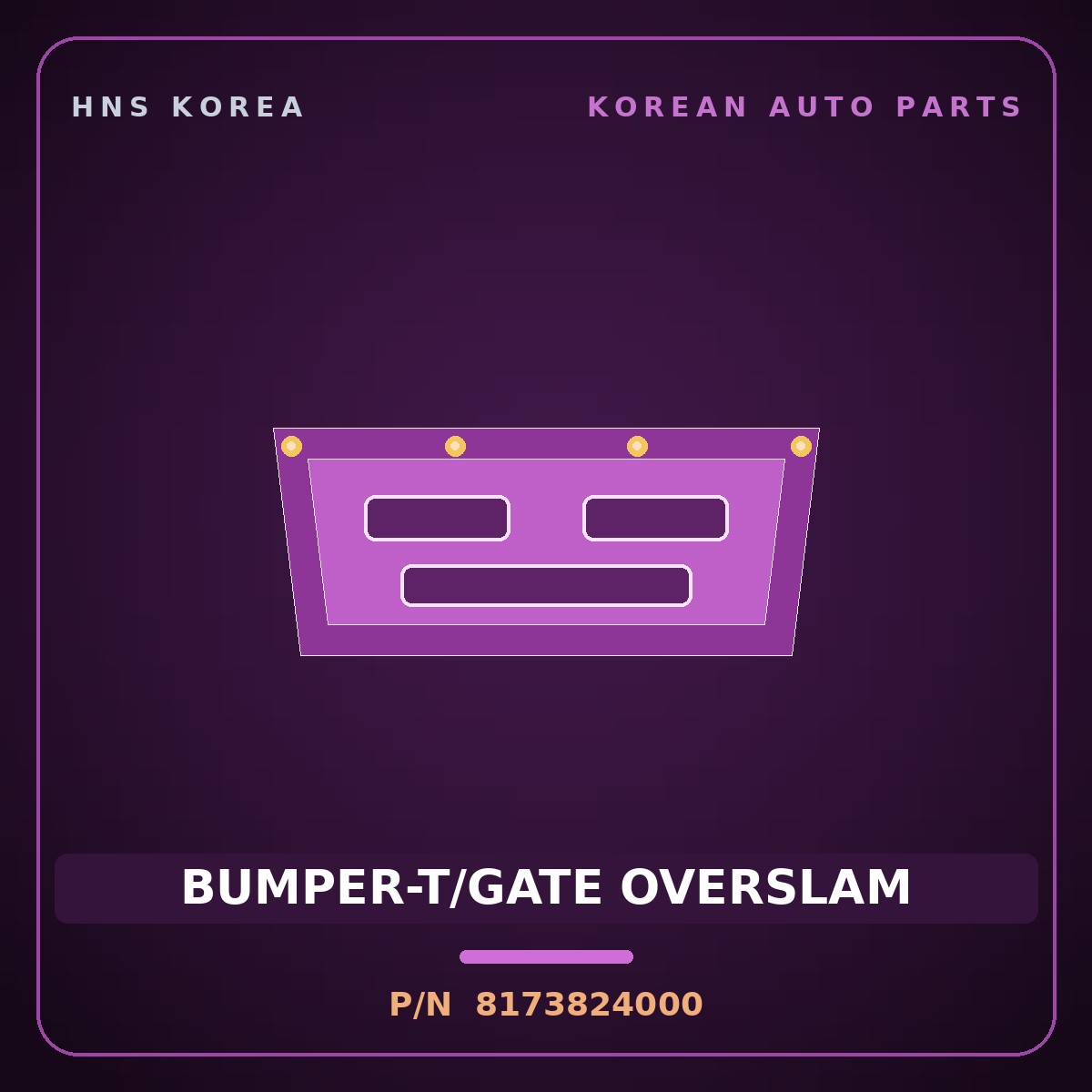Genuine Mobis BUMPER-T/GATE OVERSLAM 8173824000 for BlueOn 1992 HNS Parts Korea