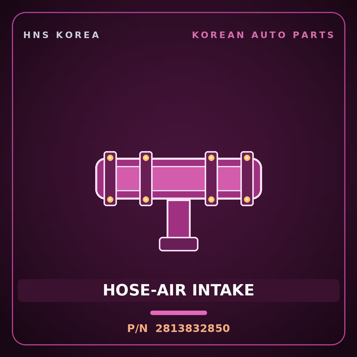 Genuine Mobis HOSE-AIR INTAKE 2813832850 for Sonata 1995 HNS Parts Korea