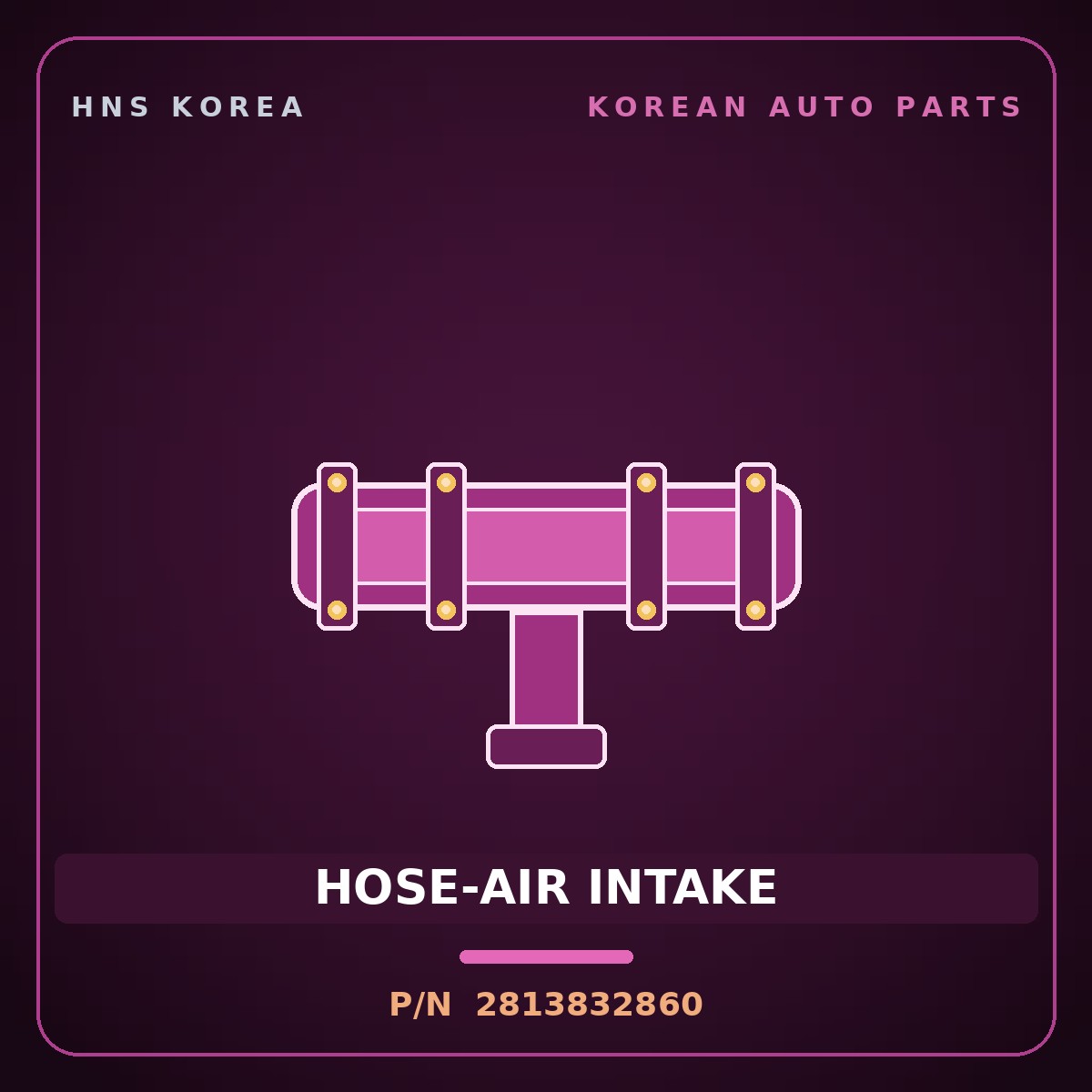 Genuine Mobis HOSE-AIR INTAKE 2813832860 for Sonata 1995 HNS Parts Korea