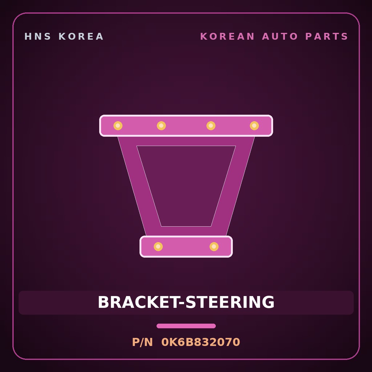 Genuine Mobis BRACKET-STEERING 0K6B832070 for Bongo 1997 HNS Parts Korea