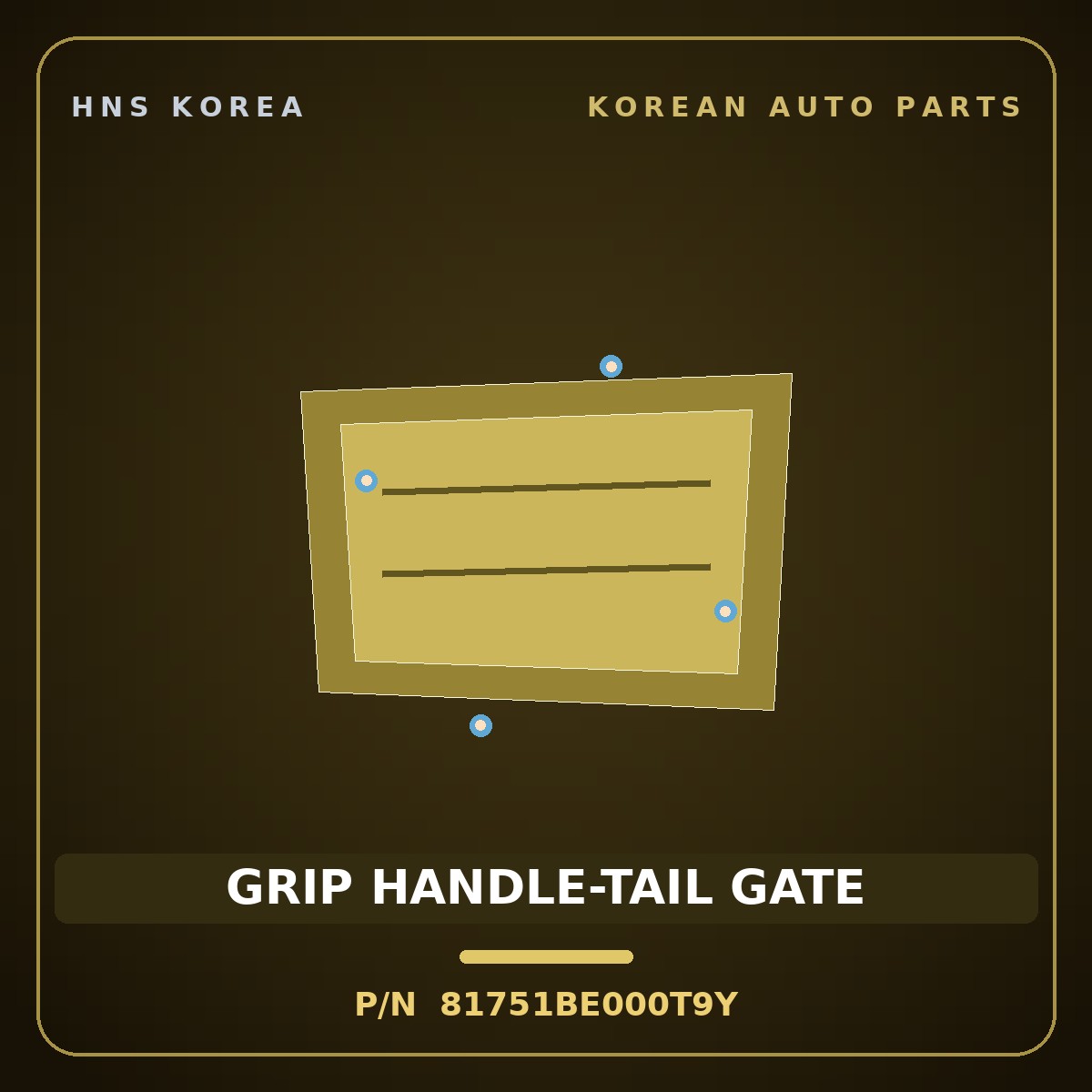 Genuine Mobis GRIP HANDLE-TAIL GATE 81751BE000T9Y for Kona 2023 HNS Parts Korea