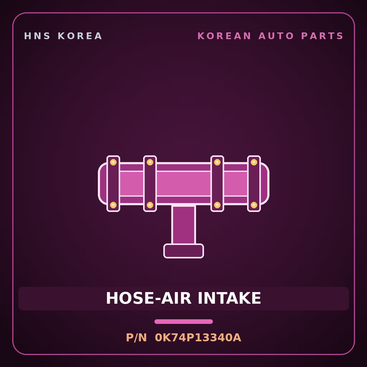 Genuine Mobis HOSE-AIR INTAKE 0K74P13340A for Bongo 1996 HNS Parts Korea