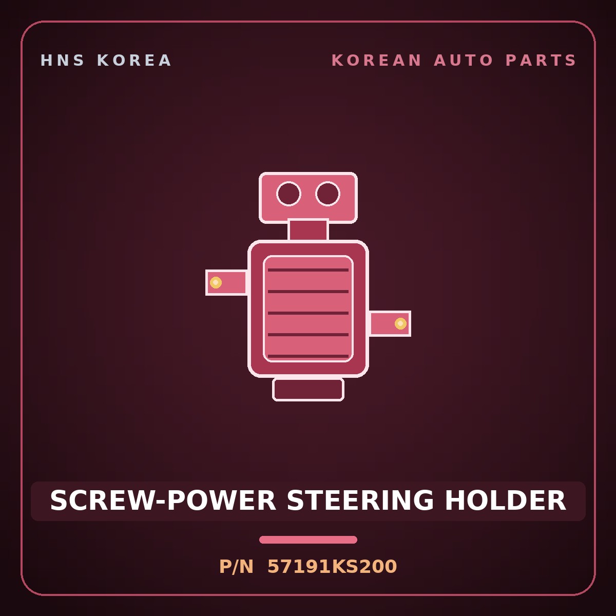 Genuine Mobis SCREW-POWER STEERING HOLDER 57191KS200 for 11-Ton Truck 1997 HNS Parts Korea