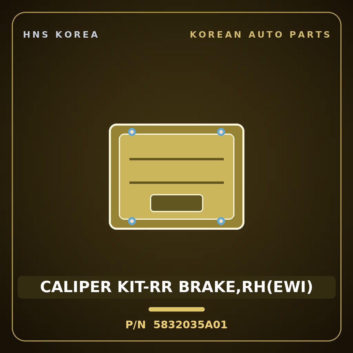 Genuine Mobis CALIPER KIT-RR BRAKE,RH(EWI) 5832035A01 for Sonata 1995 HNS Parts Korea