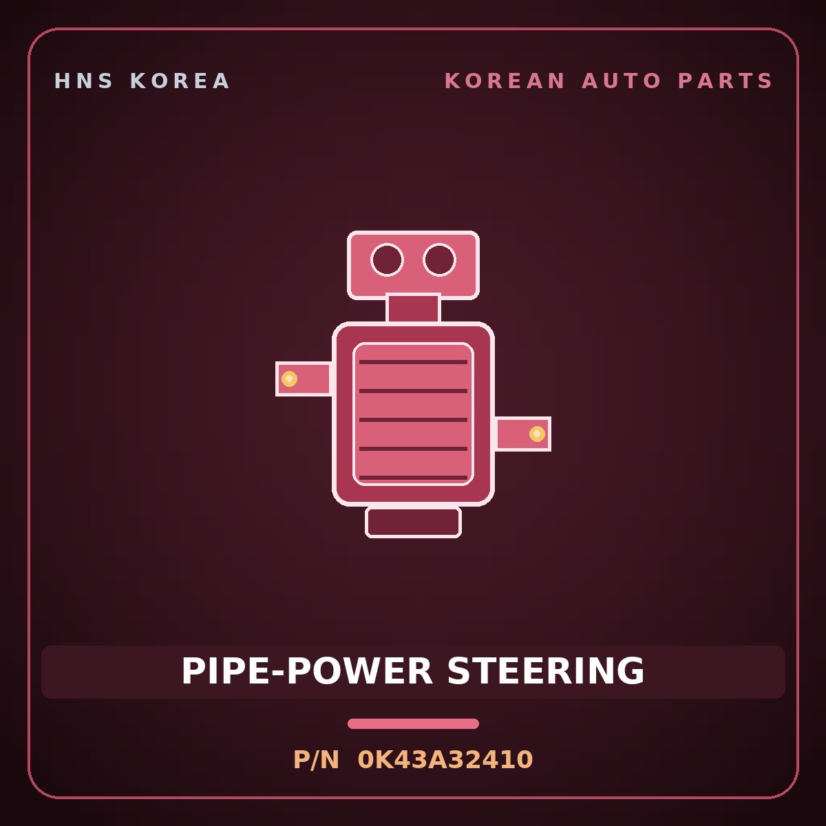 Genuine Mobis PIPE-POWER STEERING 0K43A32410 for Frontier 2000 HNS Parts Korea