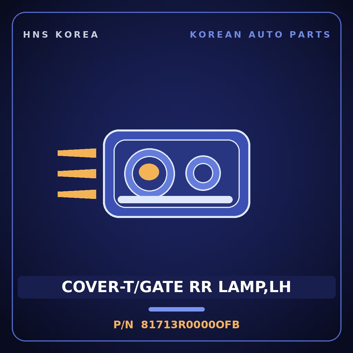 Genuine Mobis COVER-T/GATE RR LAMP,LH 81713R0000OFB for Carnival 2020 HNS Parts Korea