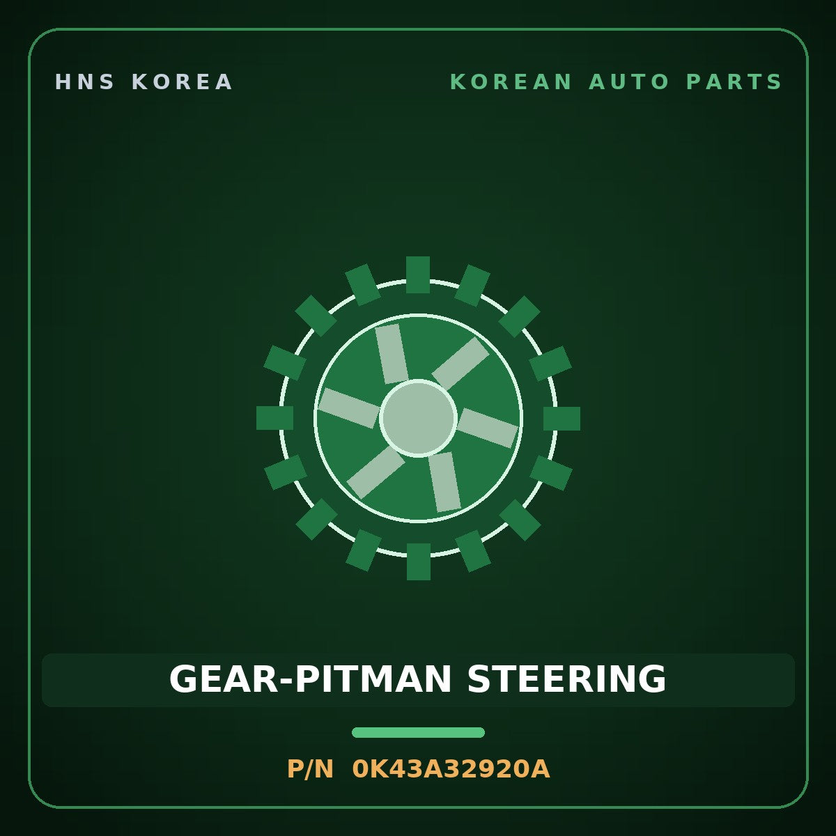 Genuine Mobis GEAR-PITMAN STEERING 0K43A32920A for Frontier 2000 HNS Parts Korea