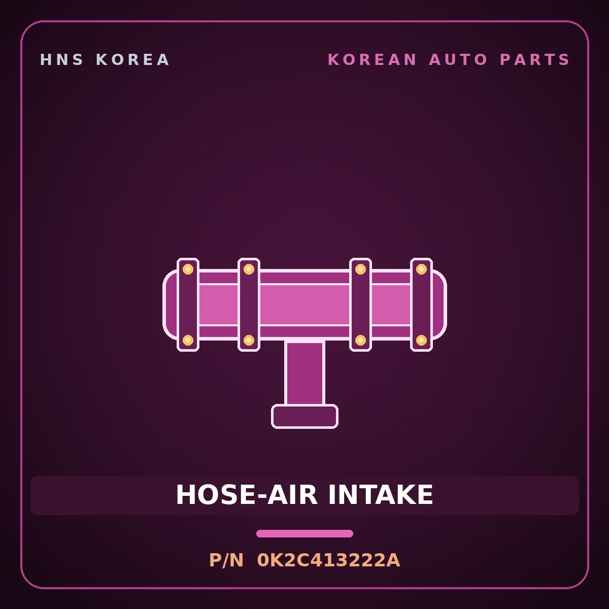 Genuine Mobis HOSE-AIR INTAKE 0K2C413222A for Carens 1999 HNS Parts Korea