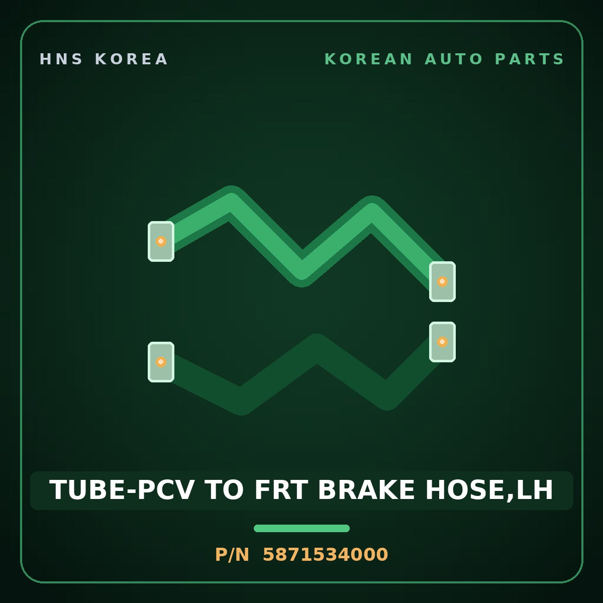 Genuine Mobis TUBE-PCV TO FRT BRAKE HOSE,LH 5871534000 for Sonata 1995 HNS Parts Korea