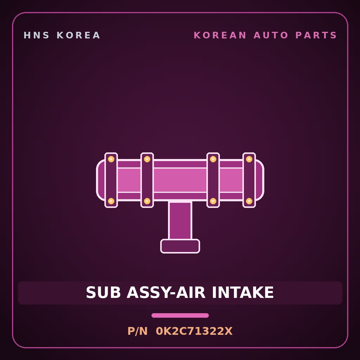 Genuine Mobis SUB ASSY-AIR INTAKE 0K2C71322X for Carens 1999 HNS Parts Korea