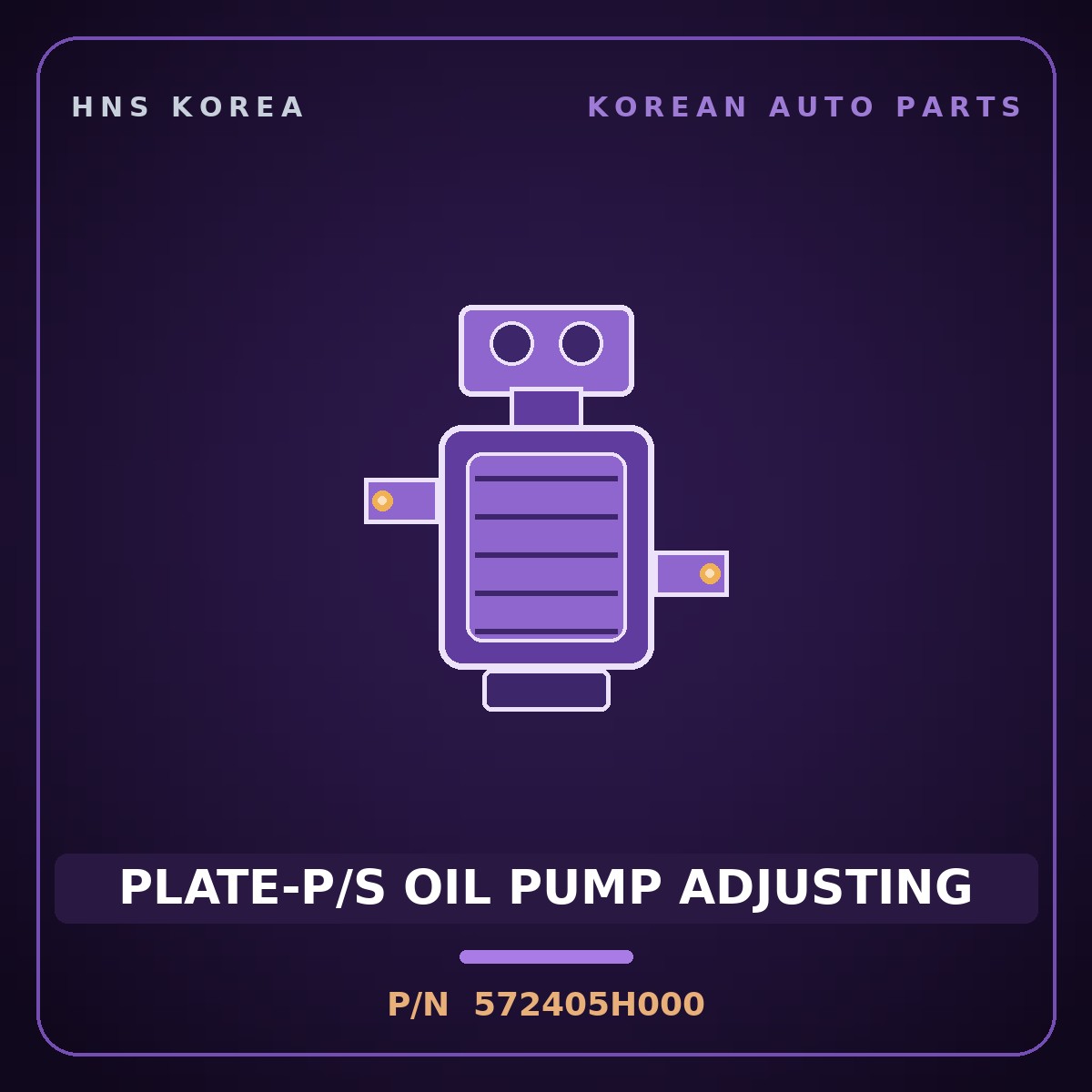 Genuine Mobis PLATE-P/S OIL PUMP ADJUSTING 572405H000 for County 1998 HNS Parts Korea