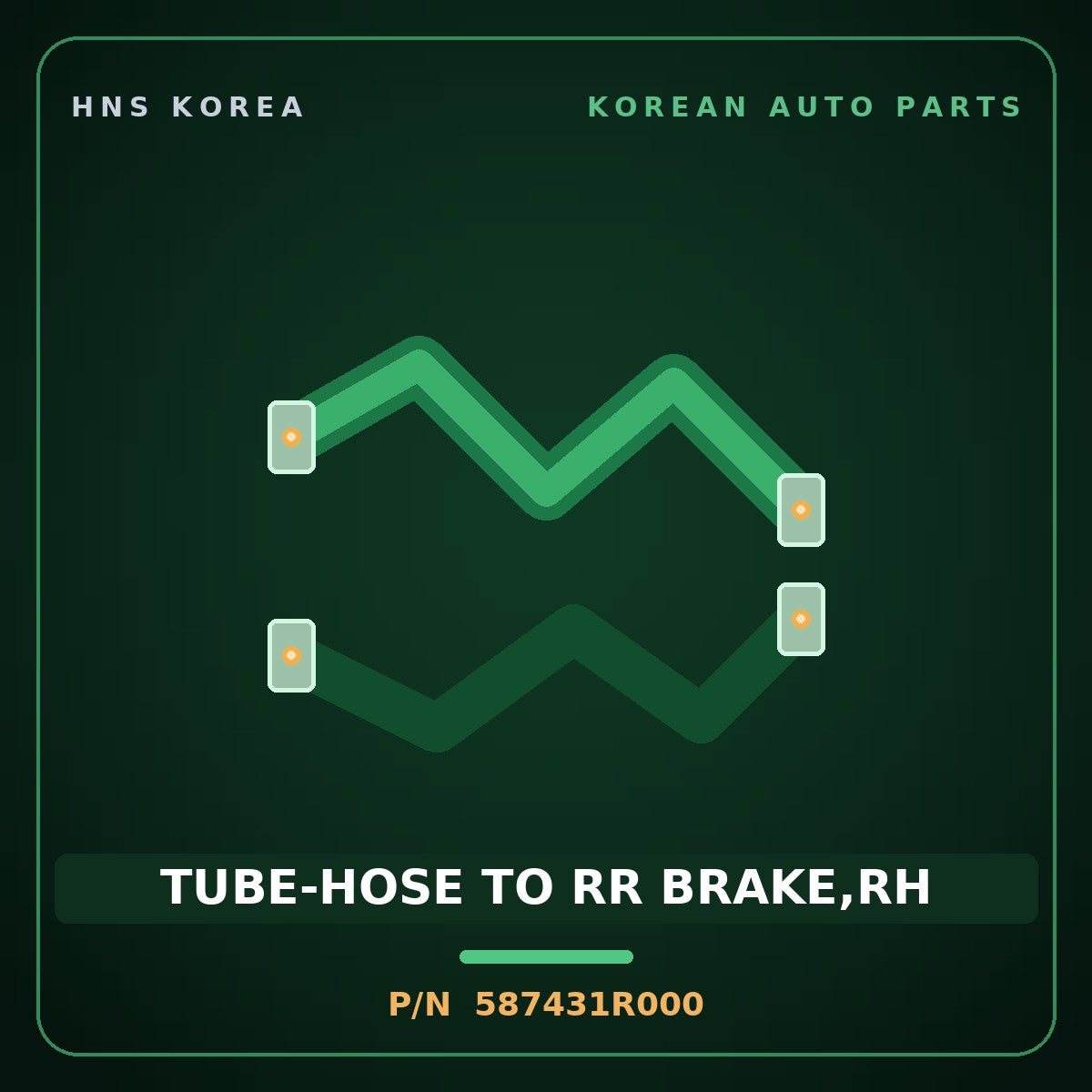 Genuine Mobis TUBE-HOSE TO RR BRAKE,RH 587431R000 for Accent 2011 HNS Parts Korea