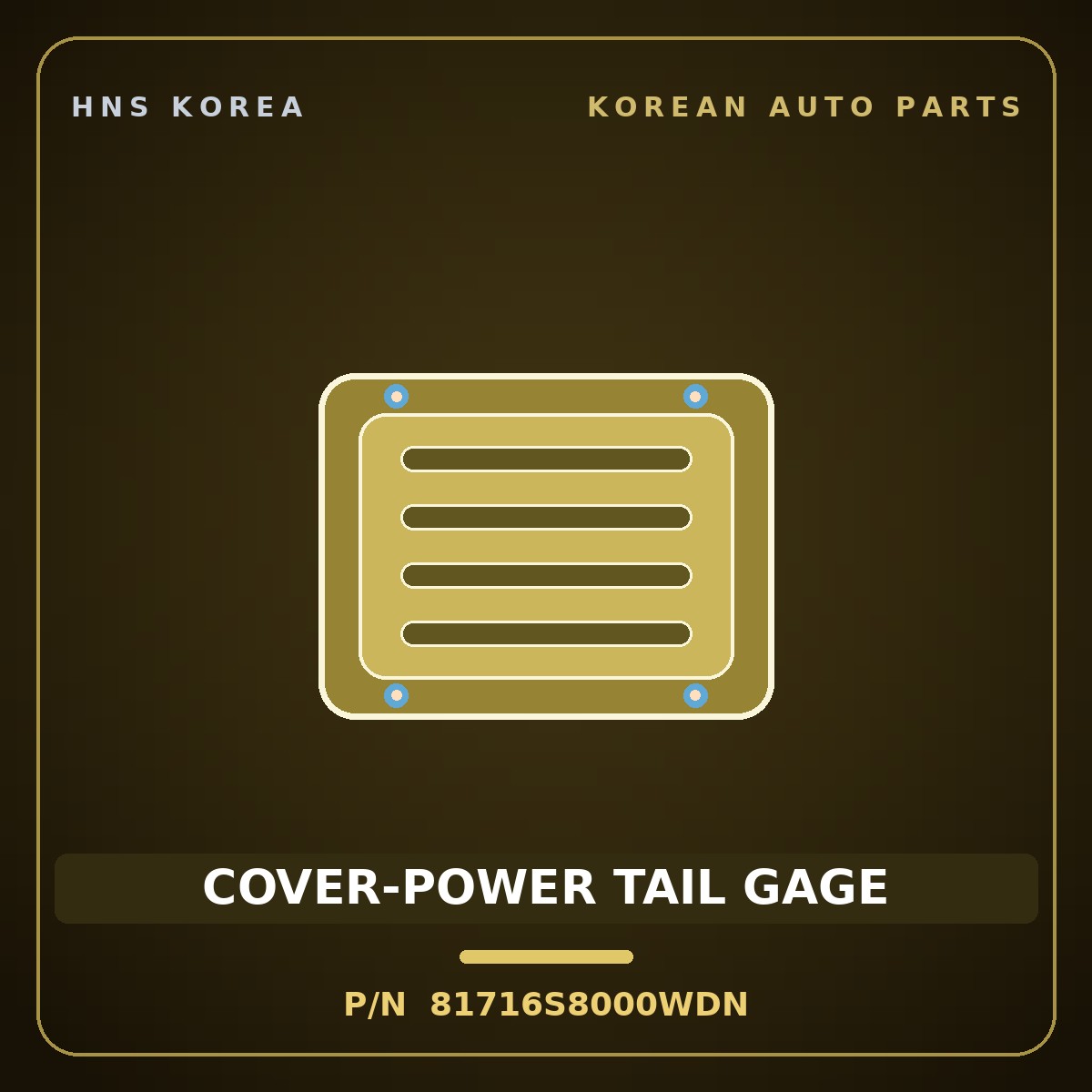 Genuine Mobis COVER-POWER TAIL GAGE 81716S8000WDN for Palisade 2019 HNS Parts Korea