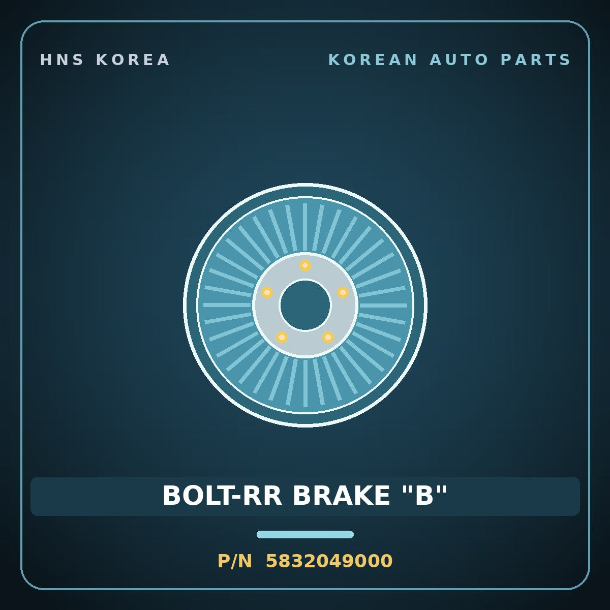 Genuine Mobis BOLT-RR BRAKE "B" 5832049000 for Porter 2004 HNS Parts Korea