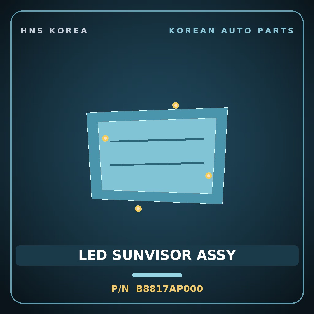 Genuine Mobis LED SUNVISOR ASSY B8817AP000 for Maxcruz 2013 HNS Parts Korea