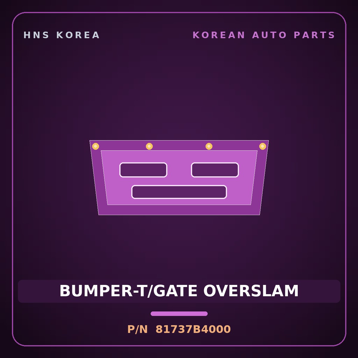 Genuine Mobis BUMPER-T/GATE OVERSLAM 81737B4000 for Carnival 2014 HNS Parts Korea