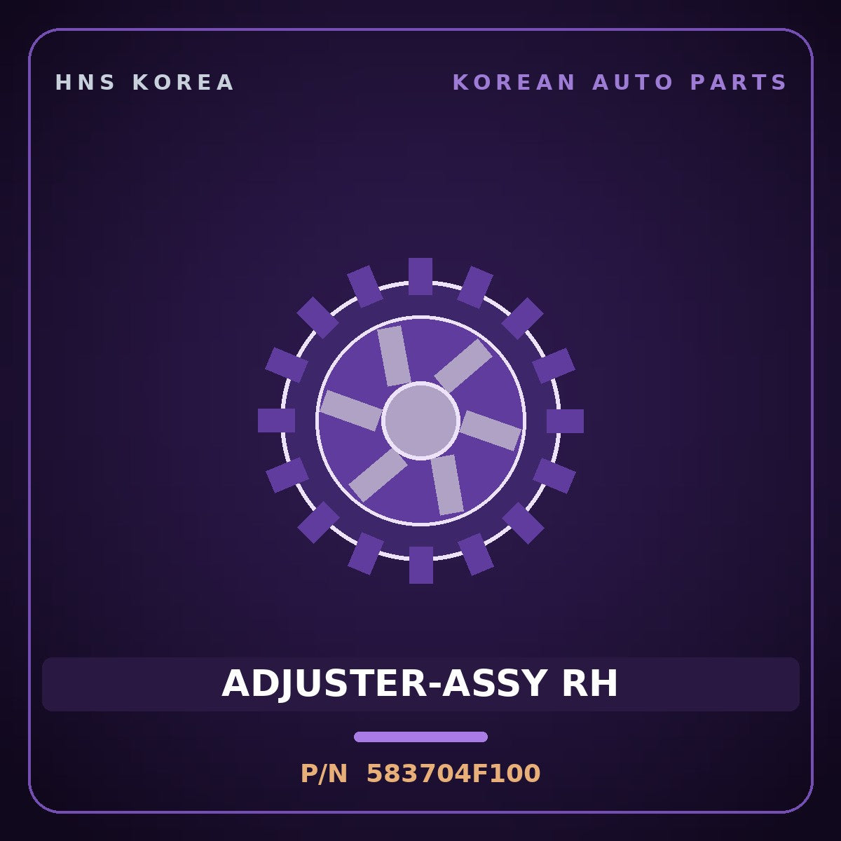 Genuine Mobis ADJUSTER-ASSY RH 583704F100 for Porter 2004 HNS Parts Korea