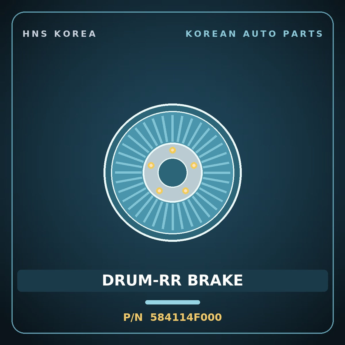 Genuine Mobis DRUM-RR BRAKE 584114F000 for Porter 2004 HNS Parts Korea