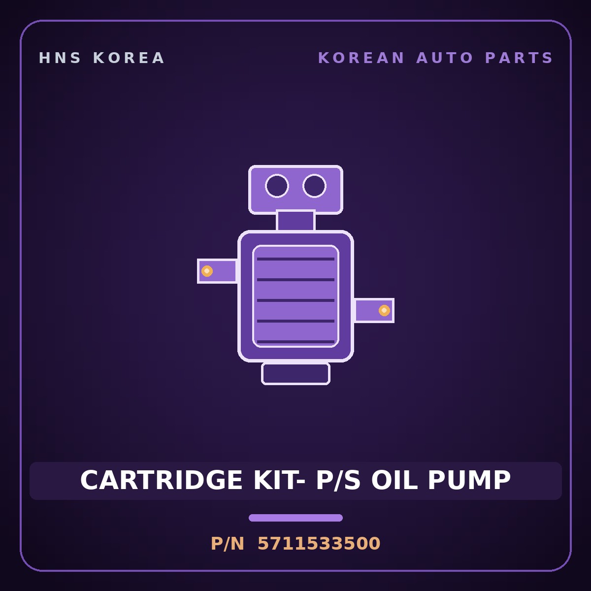 Genuine Mobis CARTRIDGE KIT- P/S OIL PUMP 5711533500 for Casta 1995 HNS Parts Korea