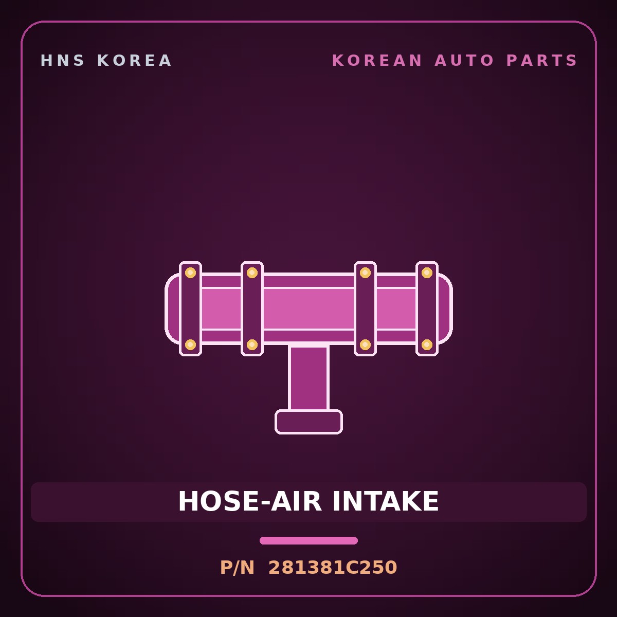 Genuine Mobis HOSE-AIR INTAKE 281381C250 for Click 2006 HNS Parts Korea