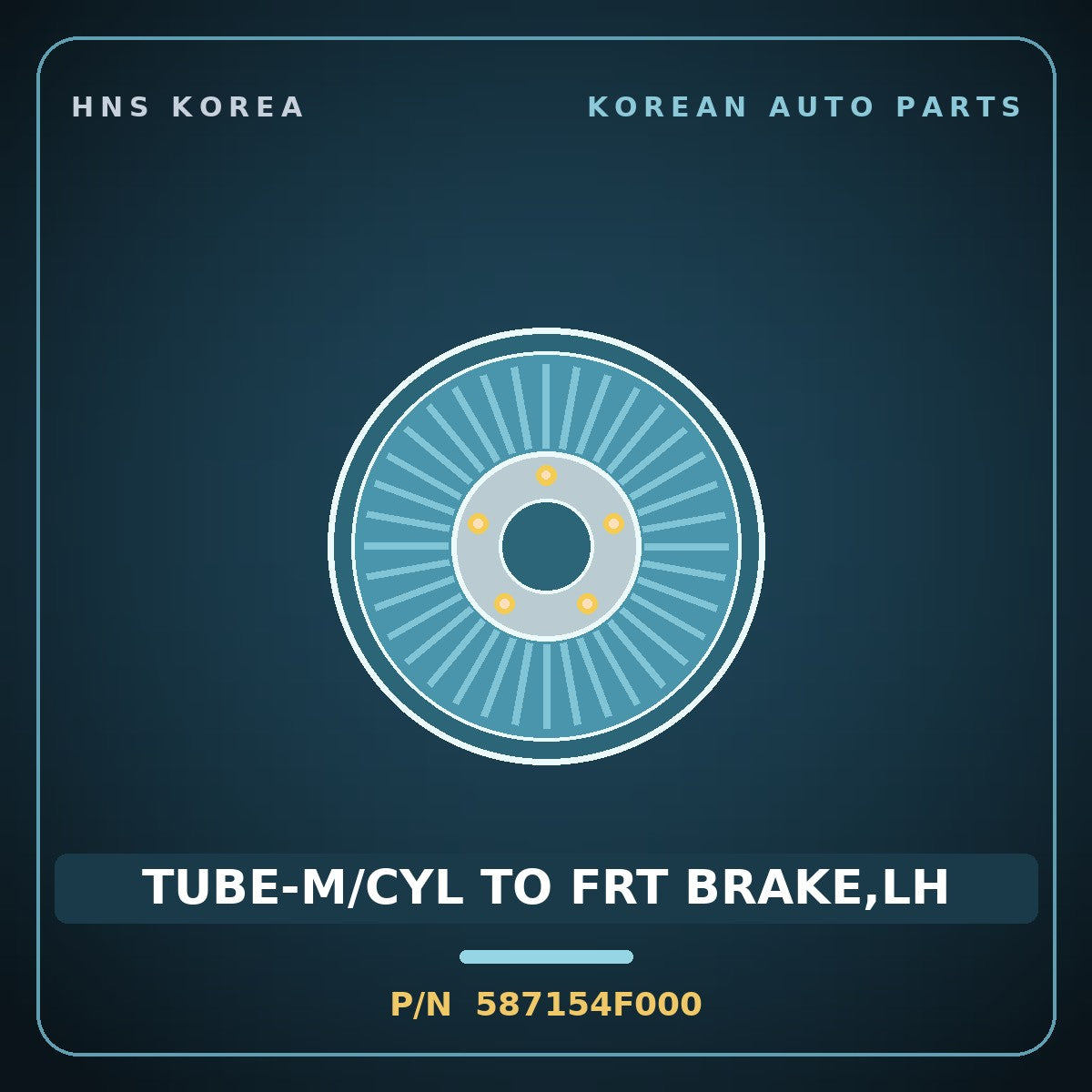 Genuine Mobis TUBE-M/CYL TO FRT BRAKE,LH 587154F000 for Porter 2004 HNS Parts Korea