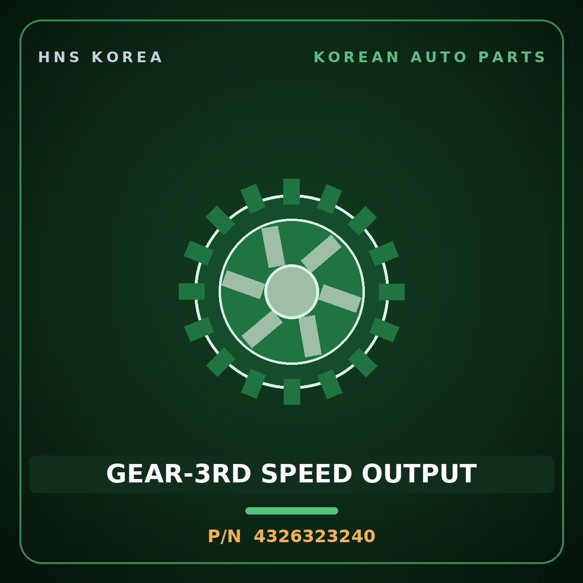 Genuine Mobis GEAR-3RD SPEED OUTPUT 4326323240 for Accent 2003 HNS Parts Korea