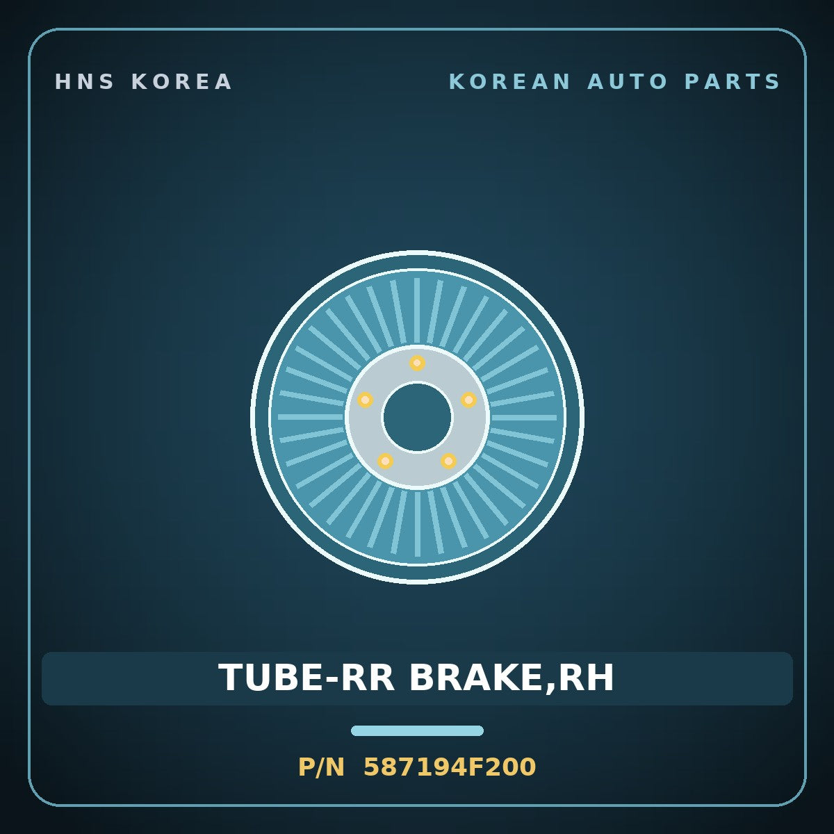Genuine Mobis TUBE-RR BRAKE,RH 587194F200 for Porter 2004 HNS Parts Korea