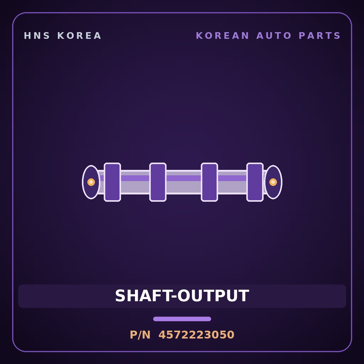 Genuine Mobis SHAFT-OUTPUT 4572223050 for Avante 2006 HNS Parts Korea